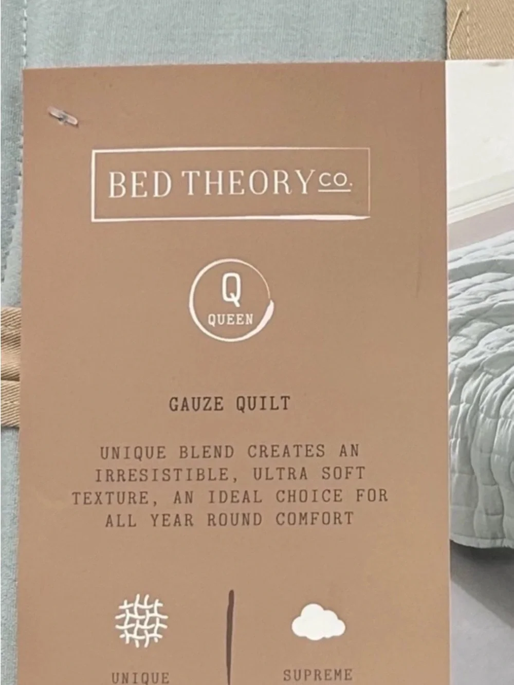 Bed Theory Gauze Matcha Green Queen Quilt 90”x90”